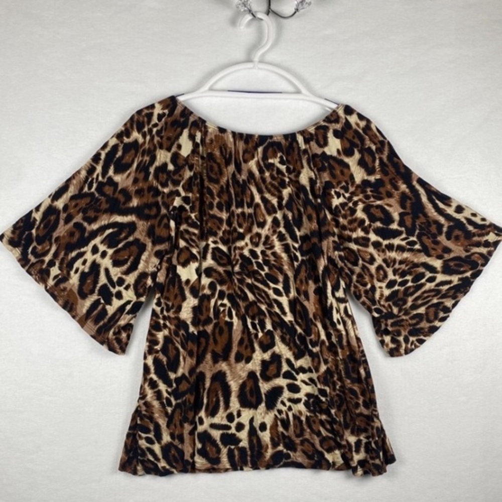 The Zig Zag Stripe | Women’s Leopard Print Flowy Top | Size Small - Medium | - Picture 2 of 6